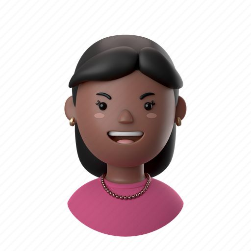 Avatars, accounts, female, woman, people, person, african 3D illustration - Download on Iconfinder