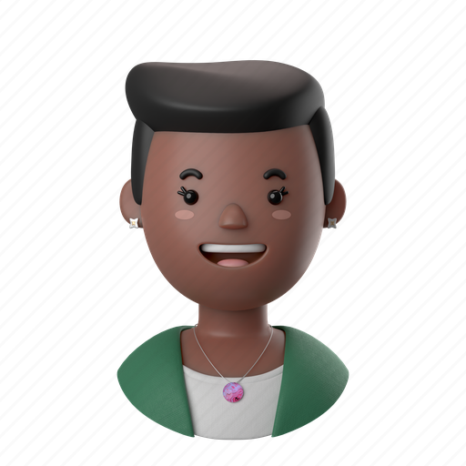 Avatars, accounts, female, woman, people, person, african 3D illustration - Download on Iconfinder