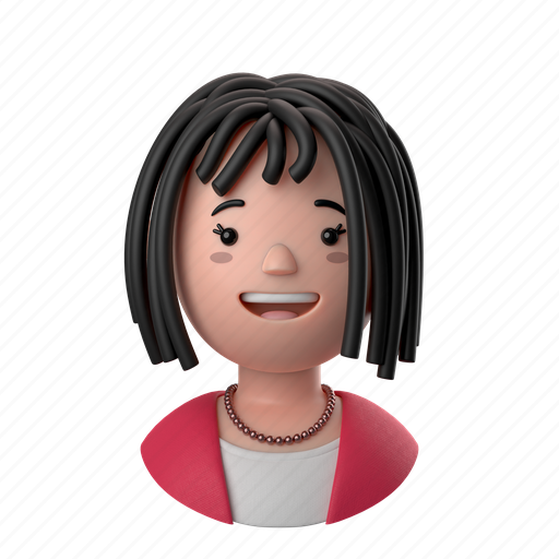 Avatars, accounts, female, woman, people, person, curly 3D illustration - Download on Iconfinder