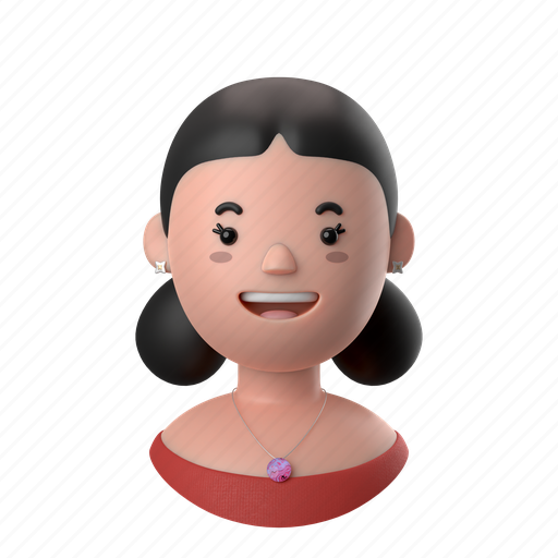 Avatars, accounts, female, woman, people, person, earrings 3D illustration - Download on Iconfinder