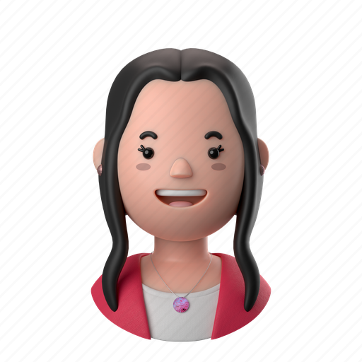 Avatars, accounts, female, woman, people, person, long 3D illustration - Download on Iconfinder