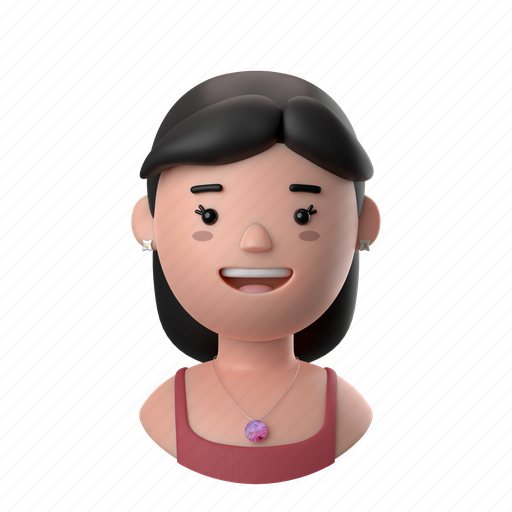 Avatars, accounts, female, woman, people, person, medium 3D illustration - Download on Iconfinder