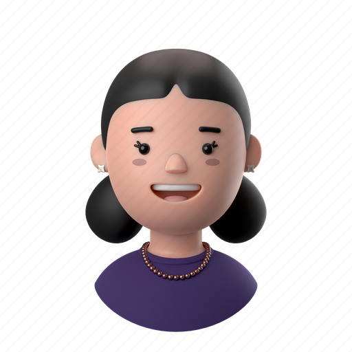 Avatars, accounts, female, woman, people, person, necklace 3D illustration - Download on Iconfinder