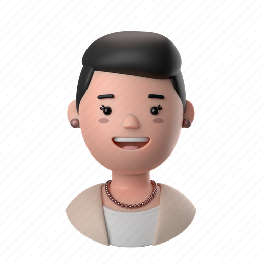 Avatars, accounts, female, woman, people, person, pearl 3D illustration - Download on Iconfinder