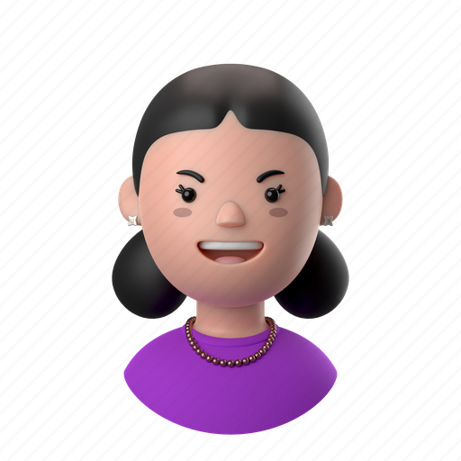 Avatars, accounts, female, woman, person, people, buns 3D illustration - Download on Iconfinder