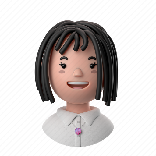 Avatars, accounts, female, woman, person, people, curly 3D illustration - Download on Iconfinder