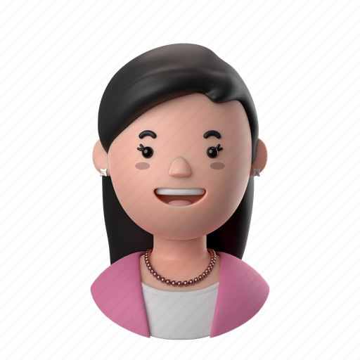 Avatars, accounts, female, woman, person, people, long 3D illustration - Download on Iconfinder