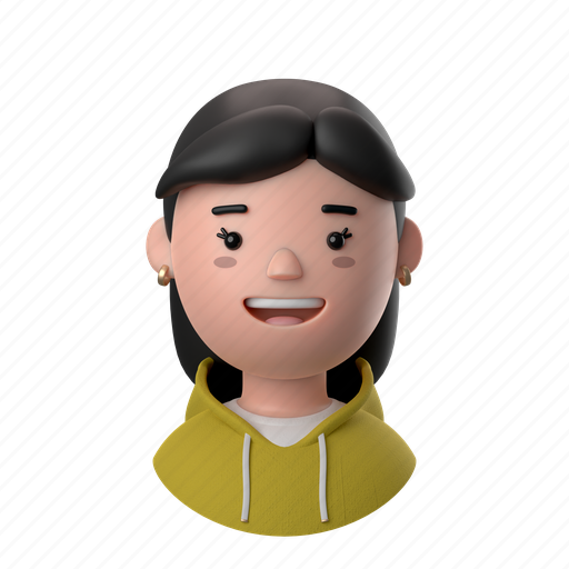 Avatars, accounts, female, woman, person, people, medium 3D illustration - Download on Iconfinder