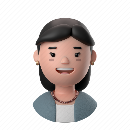 Avatars, accounts, female, woman, person, people, pearl 3D illustration - Download on Iconfinder