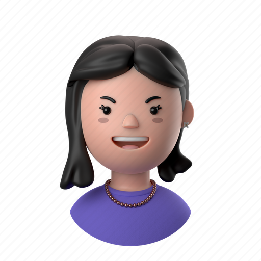 Avatars, accounts, female, woman, person, people, pearl 3D illustration - Download on Iconfinder