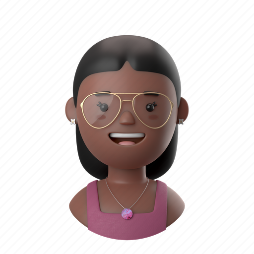 Avatars, accounts, woman, female, person, people, african 3D illustration - Download on Iconfinder
