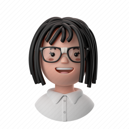 Avatars, accounts, woman, female, person, people, broken 3D illustration - Download on Iconfinder