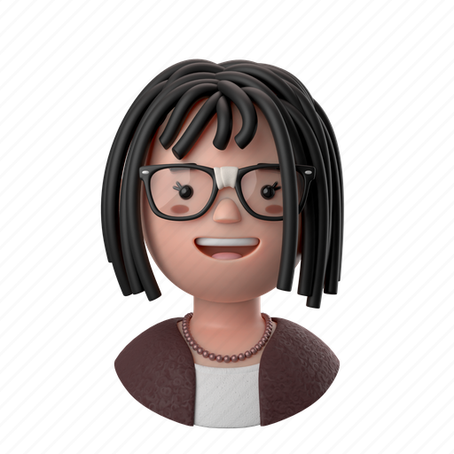 Avatars, accounts, woman, female, person, people, curly 3D illustration - Download on Iconfinder