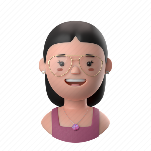 Avatars, accounts, woman, female, person, people, necklace 3D illustration - Download on Iconfinder