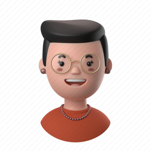 Avatars, accounts, woman, female, person, people, short 3D illustration - Download on Iconfinder