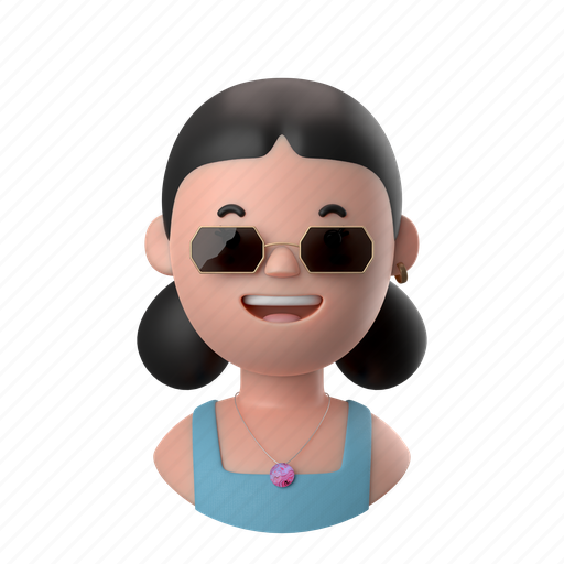 Avatars, accounts, woman, female, person, people, sunglasses 3D illustration - Download on Iconfinder