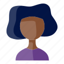 female, avatar, colored, curly hair