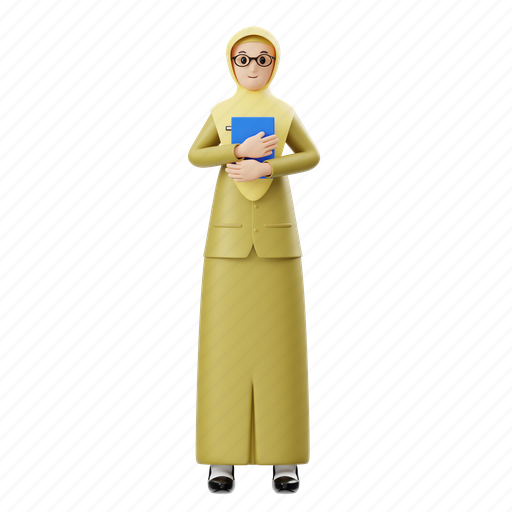 Female, hijab, teacher, education, character, people, guru 3D illustration - Download on Iconfinder