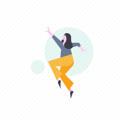 Child, woman, girl, jump, dance illustration - Download on Iconfinder