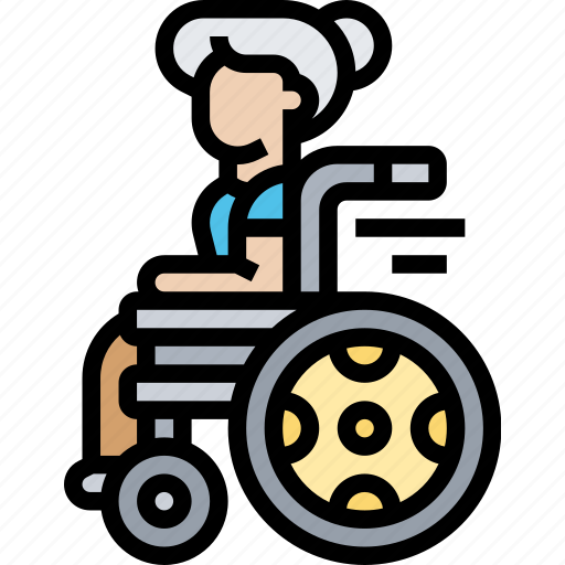 Disability, wheelchair, handicap, paralysis, care icon - Download on Iconfinder