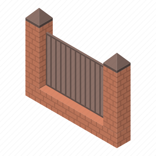 Border, brick, cartoon, fence, frame, isometric, red icon - Download on Iconfinder