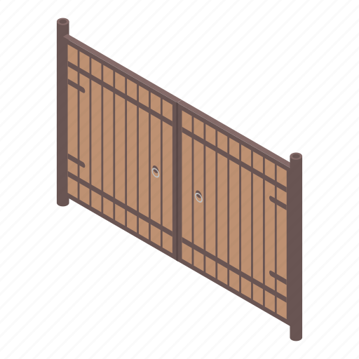 Border, cartoon, gates, isometric, retro, silhouette, wood icon - Download on Iconfinder