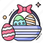 egg bucket, egg basket, easter celebration, decorative basket, decorative eggs 
