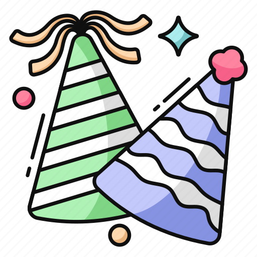 Party caps, party hats, headwear, headgear, headpiece icon - Download on Iconfinder
