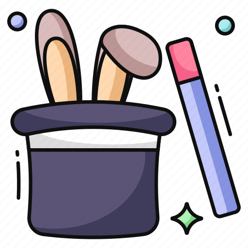 Magic, magician hat, magician cap, magician rod, bunny hat icon - Download on Iconfinder