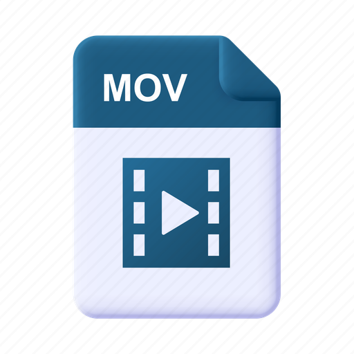 Mov, file, format, data, type 3D illustration - Download on Iconfinder