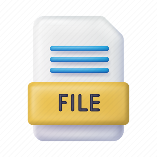 File, file type, page, type, format, document 3D illustration - Download on Iconfinder