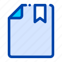 bookmark, document, education, favorite, file, paper, school