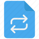 arrow, document, exchange, file