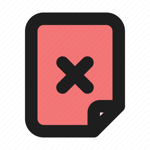 File, incorrect, remove, delete, document icon - Download on Iconfinder