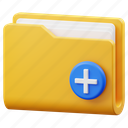 add, document, new, create, folder, file, data, folder icon