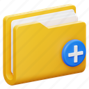 add, file, folder, document, data, folder icon