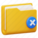 document, rejected, file, folder, data, folder icon