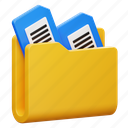 file, document, folder, data, folder icon