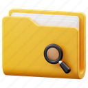 file, search, folder, document, data, folder icon