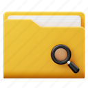file, search, magnifier, folder, document, data, folder icon
