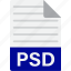 document, extension, file, format, psd 