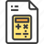 calculator, document, file, form, interface 