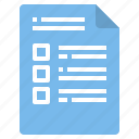 document, file, form, list