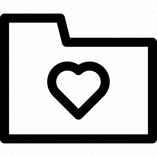 File, folder, folder icon, heart, love, love icon, outline icon - Download on Iconfinder
