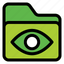 eye, folder, archive, file, view