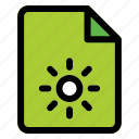 sun, folder, file, document