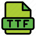 ttf, document, file, format, folder