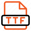 ttf, document, file, format, folder