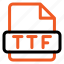 ttf, document, file, format, folder 
