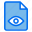 eye, folder, archive, file, view 